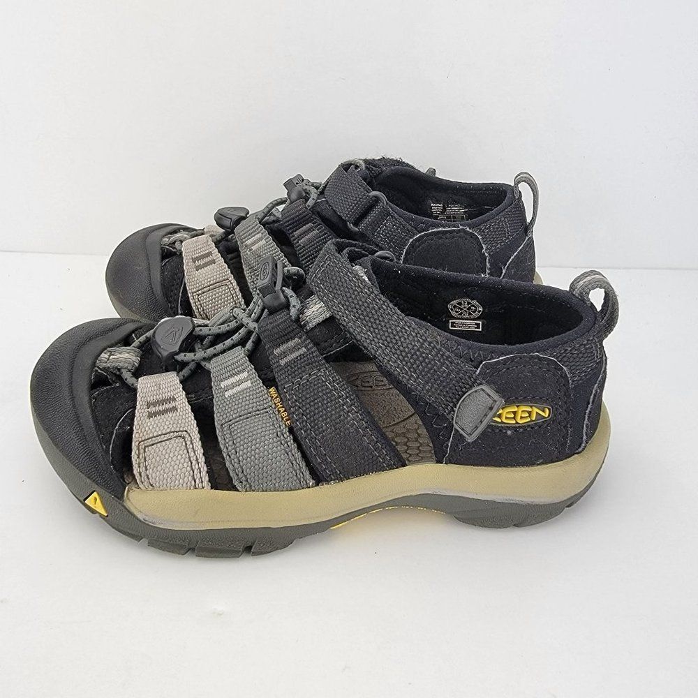 Keen Youth US 13 Washable Black Canvas Elastic Newport H2 Sandals Shoes 1020348